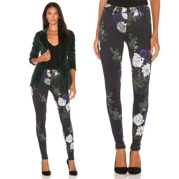 Women's 27 NWT J Brand Forest Floor Pants Floral Print Mid Rise Skinny - Picture 1 of 11